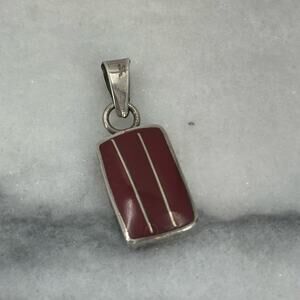 Vintage Red jasper sterling silver pendant